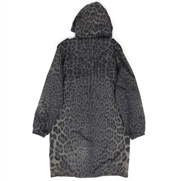 Saint Laurent Paris - Leopard Print/Dark Grey Polyamide Parka - Size F40 - $4500 - Picture 2 of 10